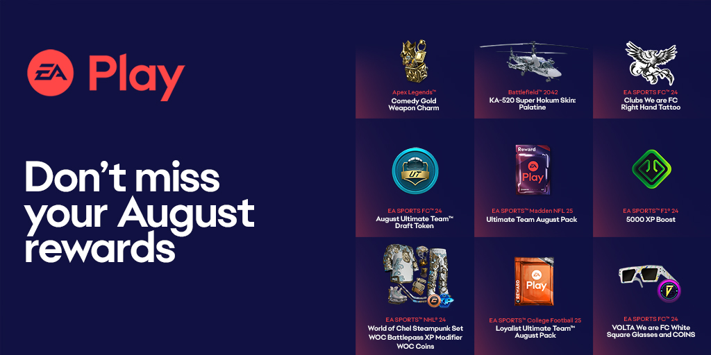 EA Play Rewards August 2024