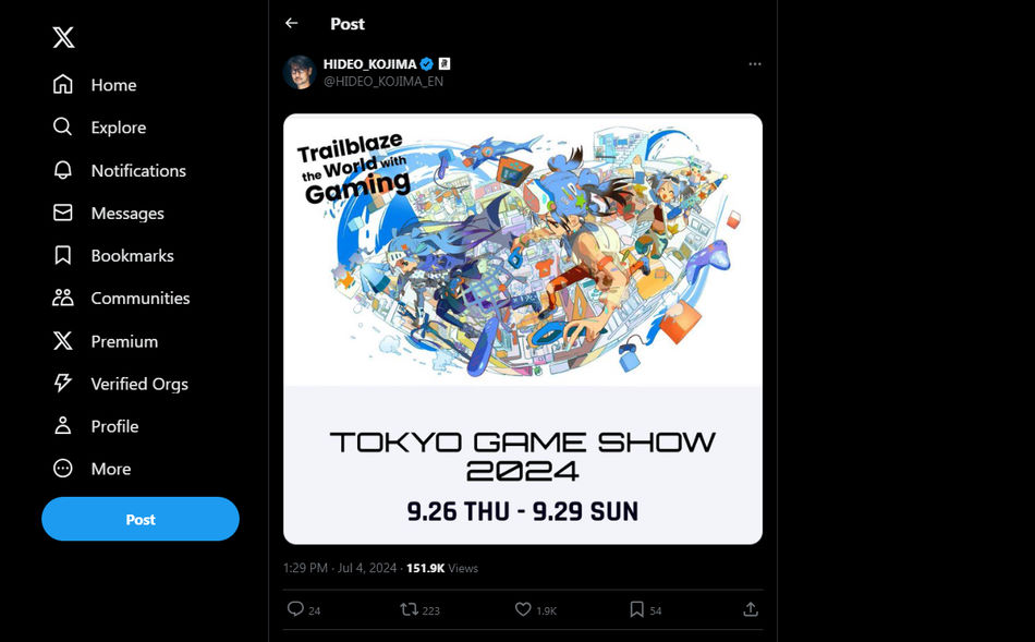 Hideo Kojima “confirms” participation at the Tokyo Game Show 2024