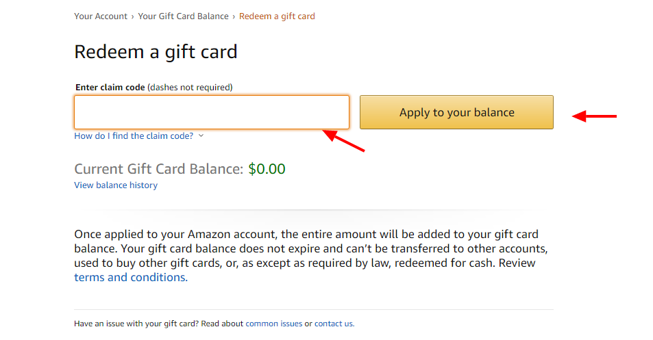 how to redeem xbox gift card from amazon