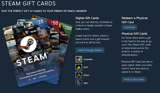 the Gift Gaming Steam Cards: Gift Discover Perfect