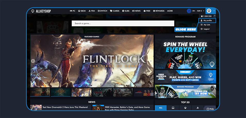 Steam key, receive, won, win, wheel, fortune