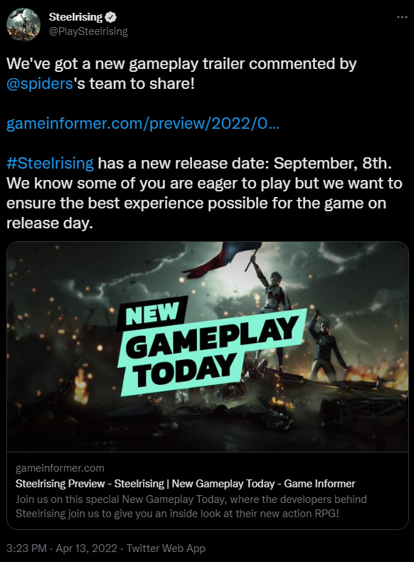 When is Steelrising launching?