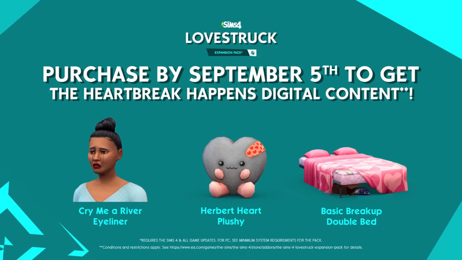 free content for those who purchase The Sims 4 Lovestruck DLC early