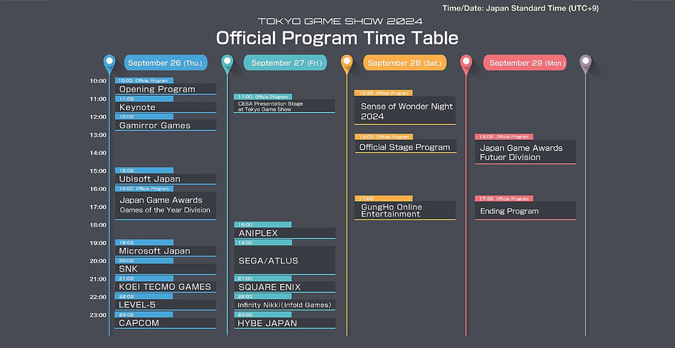 Tokyo Game Show 2024 dates and participant lineup