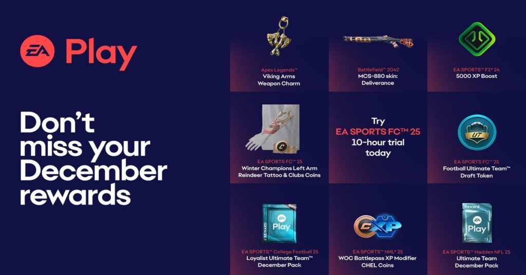 EA Play Rewards December