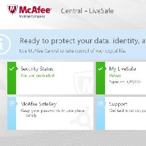 McAfee LiveSafe Central Tab