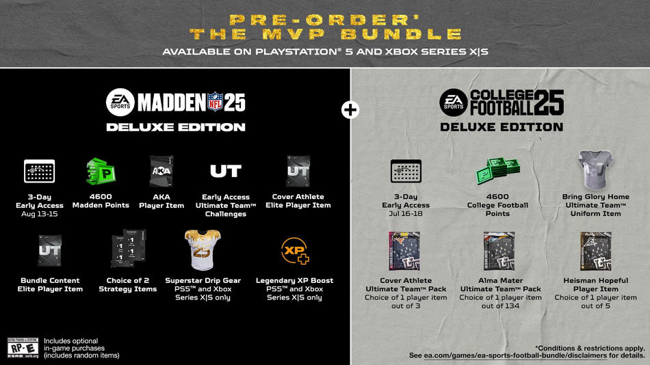 Madden NFL 25 MVP Bundle with College Football 25