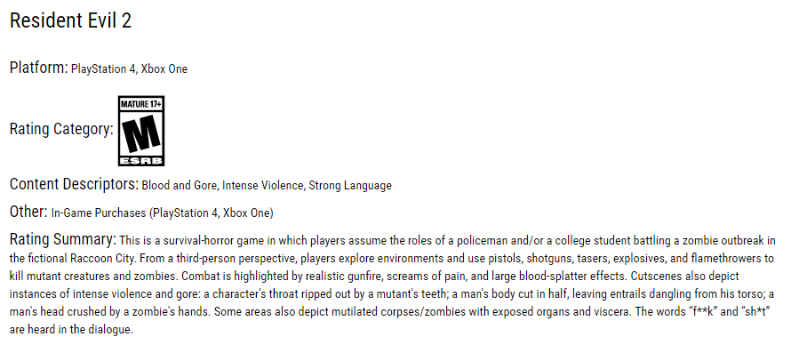 the forest ps4 esrb rating